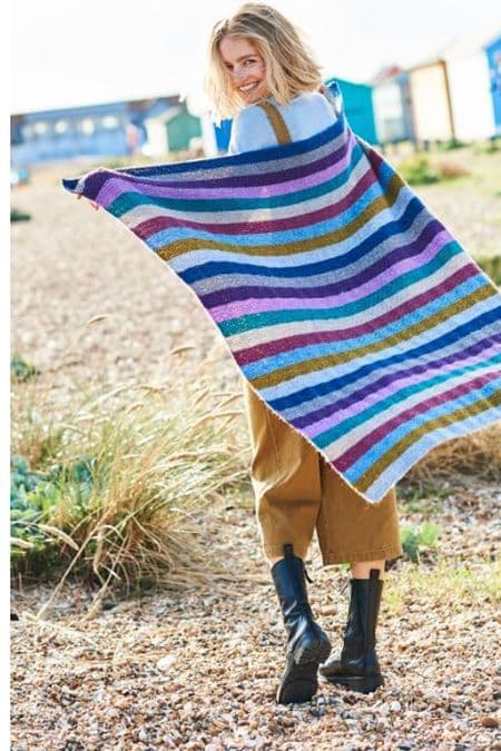 Highland Heathers DK Pattern F086 Stripey Blanket - FREE TO DOWNLOAD