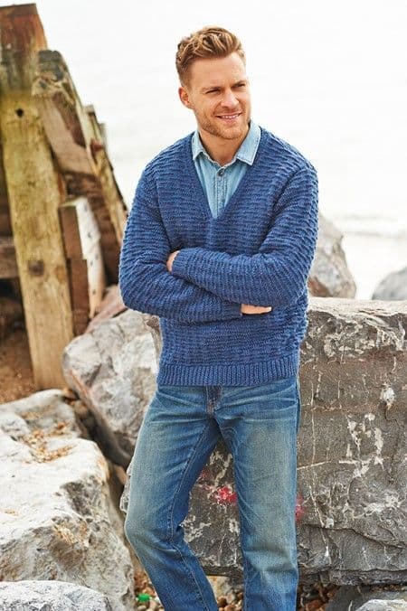 Life Aran Men's V Neck Sweater Pattern - FREE TO DOWNLOAD