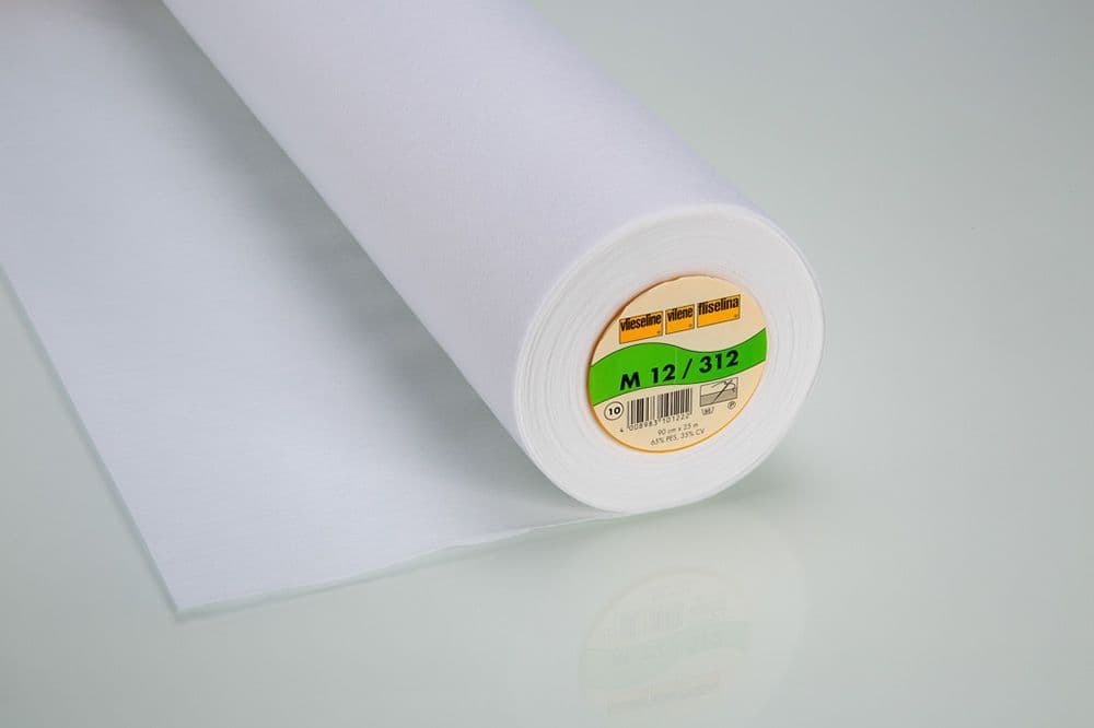 M12/312 Standard Sew In Medium White Interlining 90cm Width - 25mtr roll
