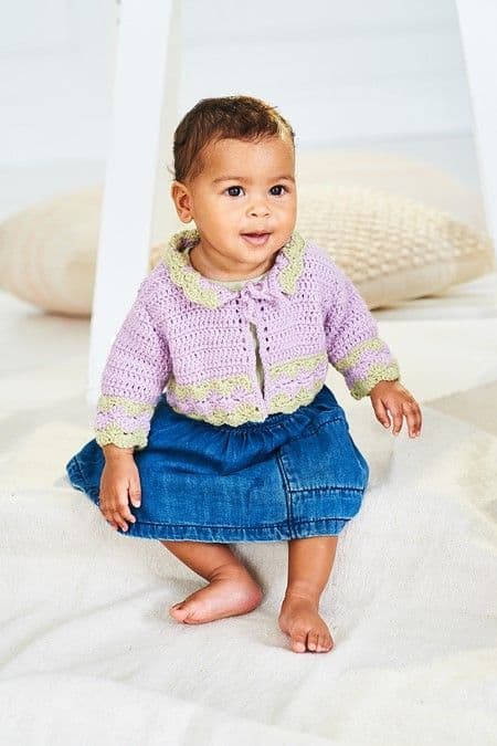 SCP Bambino DK Pattern 10235 Crochet Cardigans - Pk 5