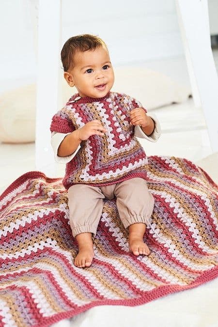 SCP Bambino DK Pattern 10237 Crochet Tops and Blanket- Pk 5