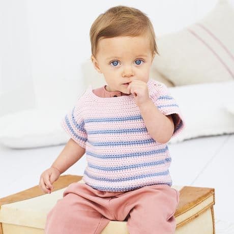 SCP Bambino DK Pattern 9608 Crochet Striped Top and Sweater