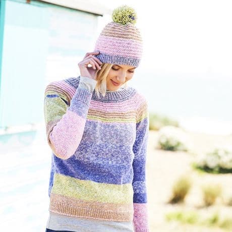 SCP Batik Swirl Pattern 9671 Sweater, Snood and Hat