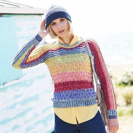 SCP Batik Swirl Pattern 9676 Sweater, Snood and Hat