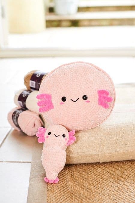 SCP Chenille Chunky Pattern 10243 Axolotl Plushie and Cushion - Pk 5