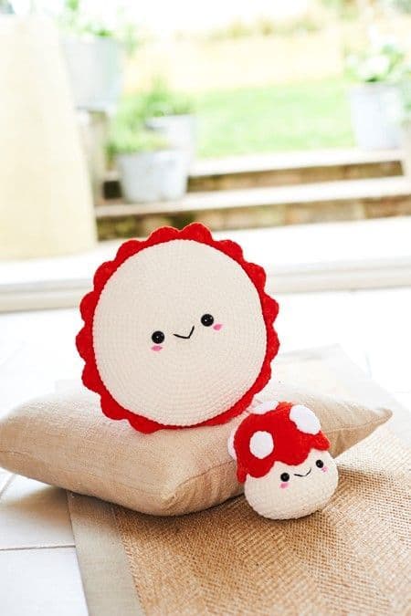 SCP Chenille Chunky Pattern 10244 Toadstool Plushie and Cushion - Pk 5