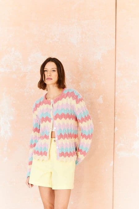 SCP Colour Burst Pattern 10210 Waistcoat and Cardigan - Pk 5