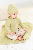 SCP Pattern 10163 Cardigan, Hat & Blanket - Pk 5