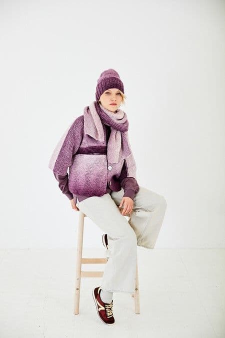 SCP Pattern 10185 Up and Over Cardigan, Hat & Scarf - Pk 5