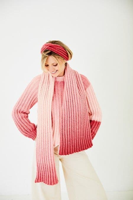SCP Pattern 10187 Sweater, Headband & Scarf - Pk 5