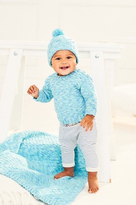 SCP Sweet Dreams Pattern 9898 Sweater, Hat & Blanket - Pk 5