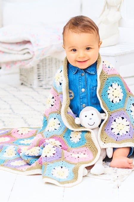 Stylecraft Pattern 10001 Daisy Field Blanket - Pk 5