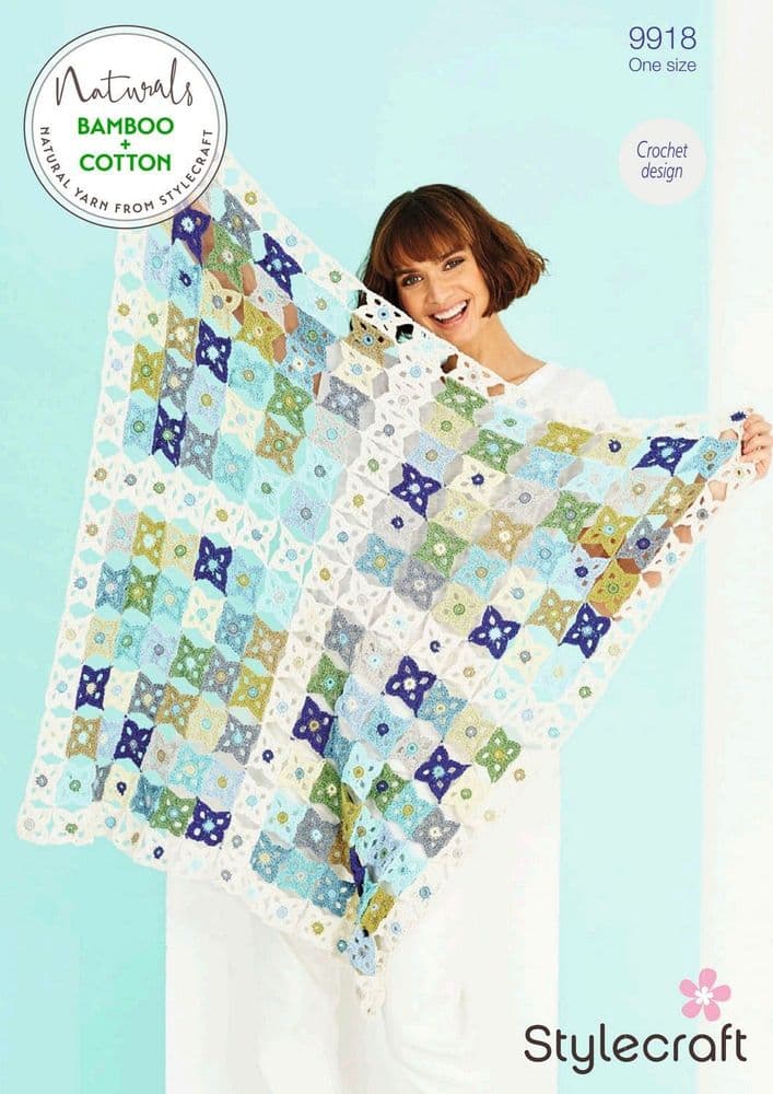 Stylecraft Pattern 9918 Crochet Blanket - Pk 5