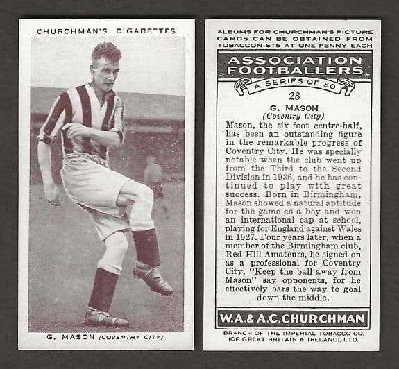 Coventry City Mason 28 CAF38