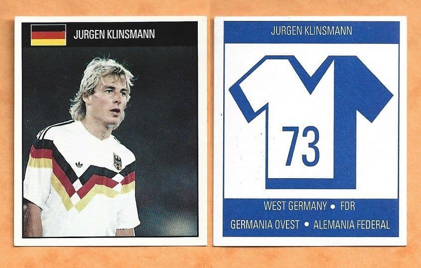 RARE PANINI OFFICIAL FOOTBALL CARDS 1994 JURGEN KLINSMANN N