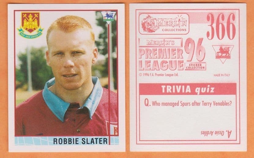 West Ham United Robbie Slater Australia 366