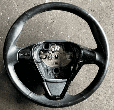 FORD FIESTA MK7 3 SPOKE LEATHER STEERING WHEEL GLOSS PIANO BLACK 2008 - 2012