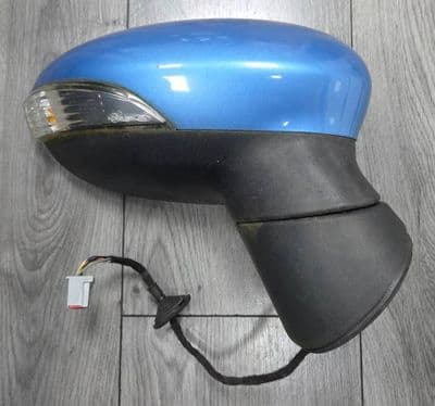 FORD FIESTA MK7 DRIVER RIGHT POWERFOLD WING MIRROR VISION BLUE 2008 - 2012