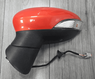 FORD FIESTA MK7 PASSENGER LEFT POWERFOLD WING MIRROR MOLTEN ORANGE 2013 - 2017
