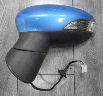 FORD FIESTA MK7 PASSENGER LEFT POWERFOLD WING MIRROR VISION BLUE 2008 - 2012