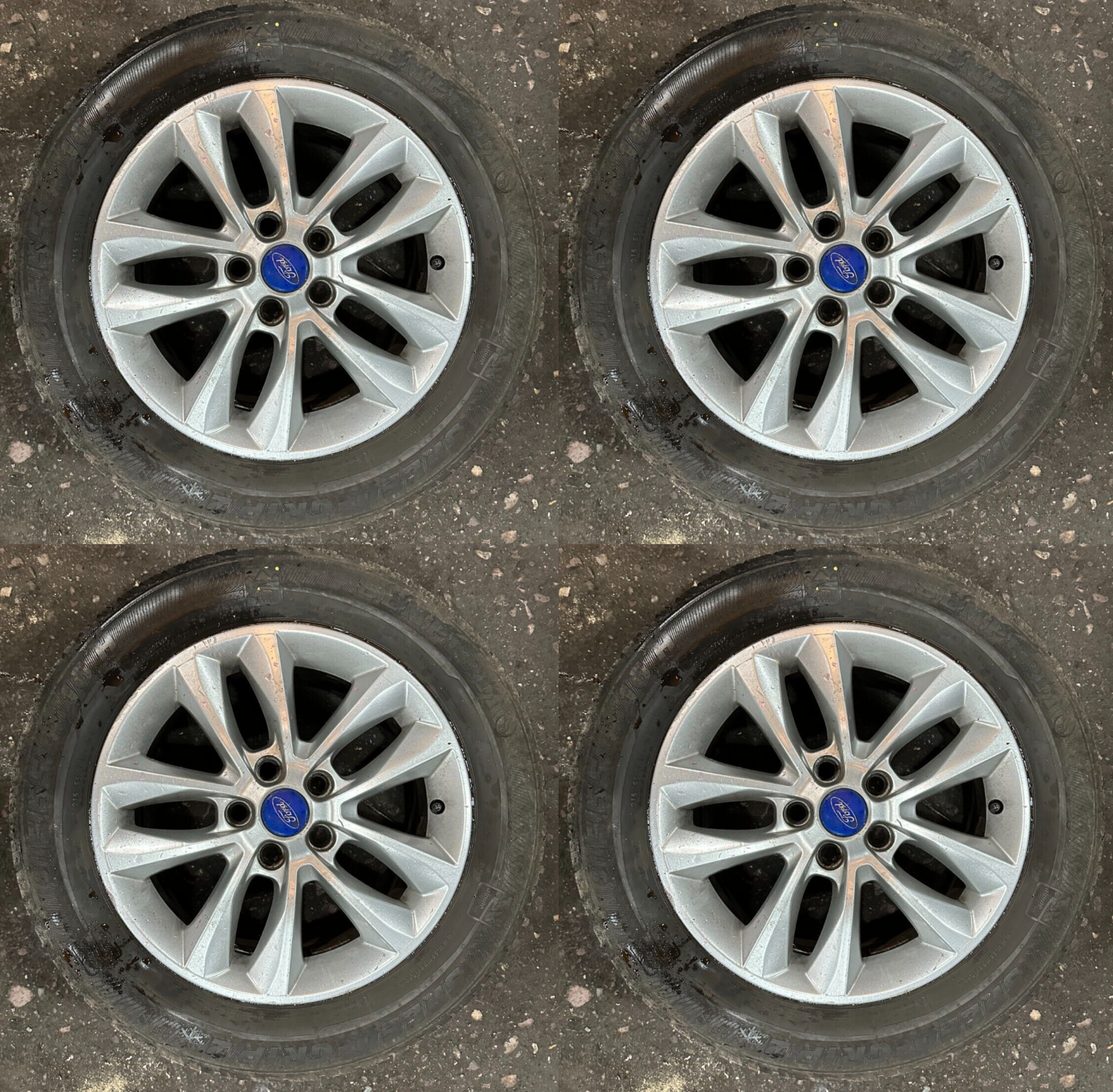 FORD FOCUS MK3 5 TWIN SPOKE 16 INCH ALLOY WHEEL SET X4 SILVER 2011-2018