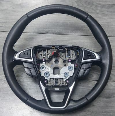 FORD MONDEO MK5 GALAXY MK4 S-MAX MK2 BLACK LEATHER STEERING WHEEL  2015-2020