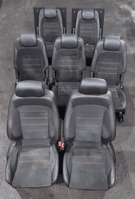 FORD S-MAX HALF LEATHER INTERIOR 7 SEATS BLACK LEATHER  RED STITCH 2006-2014