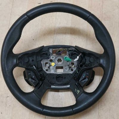 GENUINE FORD C-MAX MK2 STEERING WHEEL BLACK LEATHER WITH BUTTONS 2011 - 2015