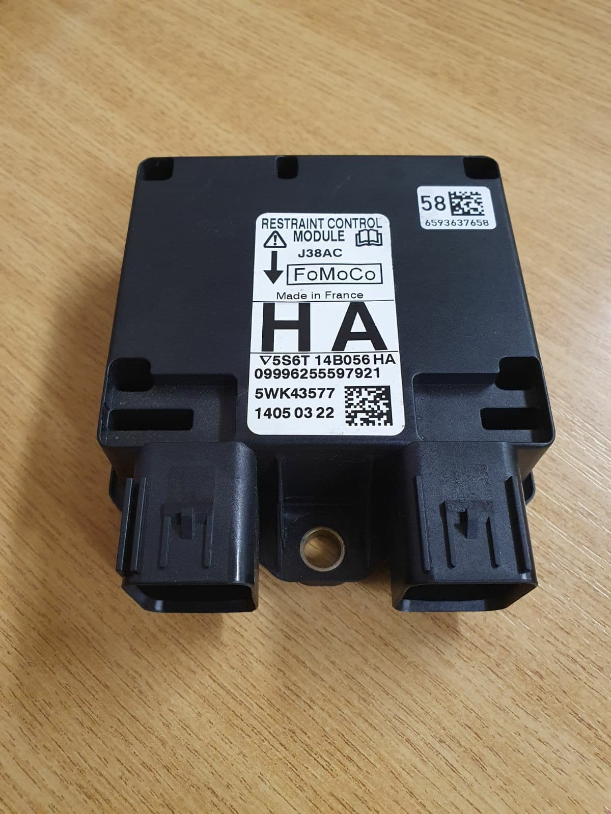 Ford Crash Detection Module GENUINE FORD FIESTA MK6 SRS AIR BAG CRASH SENSOR MODULE 5S6T-14B056-HA ...