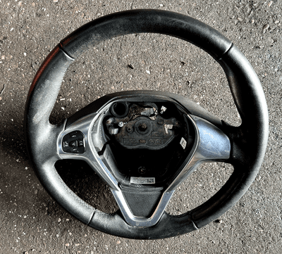 GENUINE FORD FIESTA MK7 BLACK LEATHER STEERING WHEEL C1BB-3600-EA 2013-2017