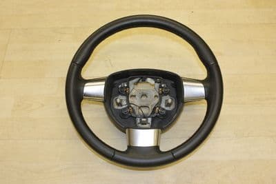 GENUINE FORD FOCUS LEATHER CHROME STEERING WHEEL 3 SPOKE PRISTINE 2008-2012