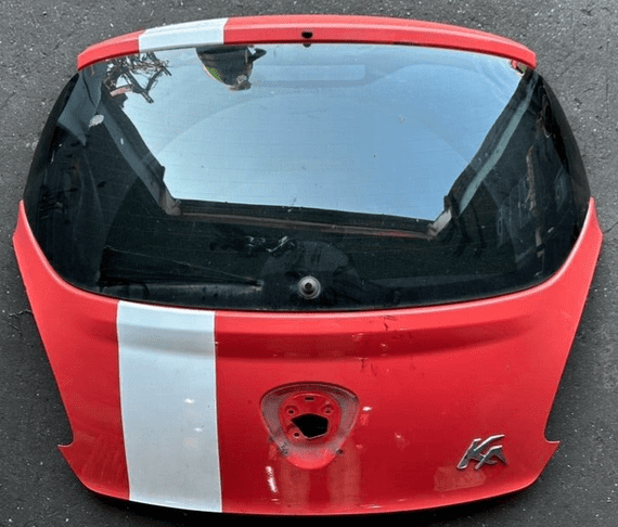 GENUINE FORD KA MK2 SUNRISE RED WHITE STRIPE REAR BOOT TAILGATE 2009 - 2016