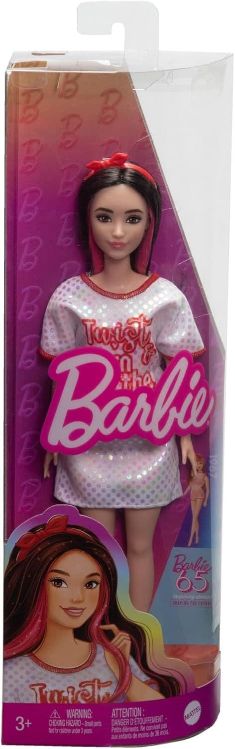 Barbie Fashionistas Doll 214 Black Wavy Hair with Twist n Turn Dress