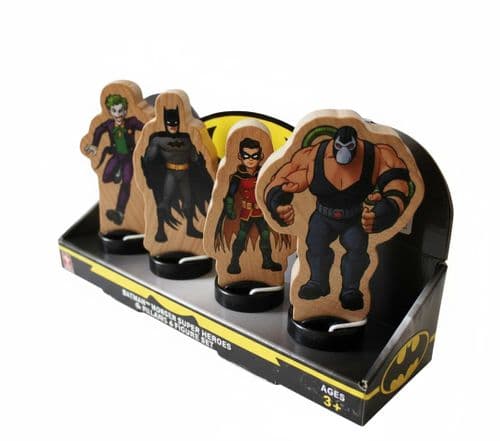 Batman Wooden Super Hero & Villians 4 Figure Set