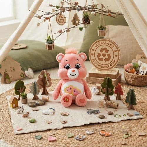 Care Bears Love-A-Lot Bear 22cm Bean Plush Eco Friendly