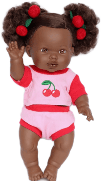 Cherry Dolls Top + Bloomer Shorts Set 34-38cm Dolls (Doll not included)