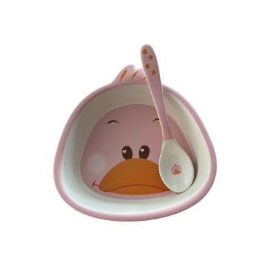 Children Tableware Melamine Divided Dinner Plate Bowl Cup Spoon For Kids Toddler Feeding