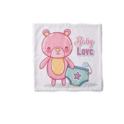 Cute Cartoon Baby Theme Square Pillowcase Peach Skin Decorative Cushion Cover For Nursery Living Roo