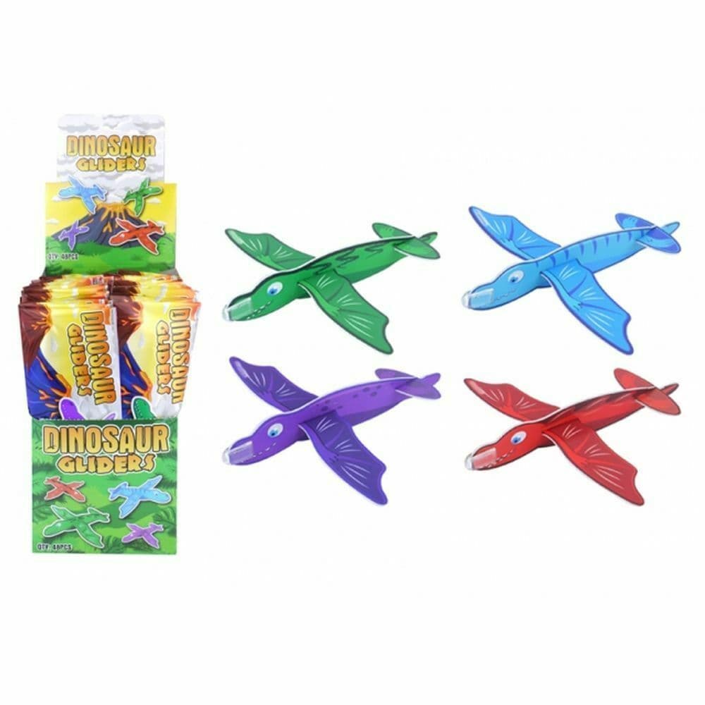 Flying Dinosaur Glider - Set Di 4 Aliante Giocattolo A Forma Di Pterodattilo E Rhamphorhynchus