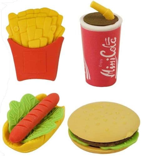 Fast Food Eraser Set 4pcs