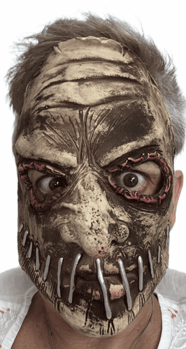 Horror Halloween Mask Latex Stitched Mouth Creepy Spooky Party  Realistic Ghost Festival