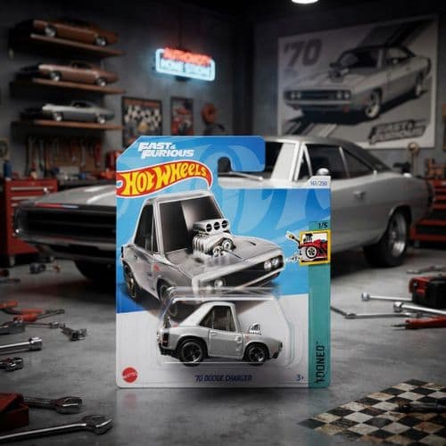 Hot wheels '70 Dodge Grey Charger (1)