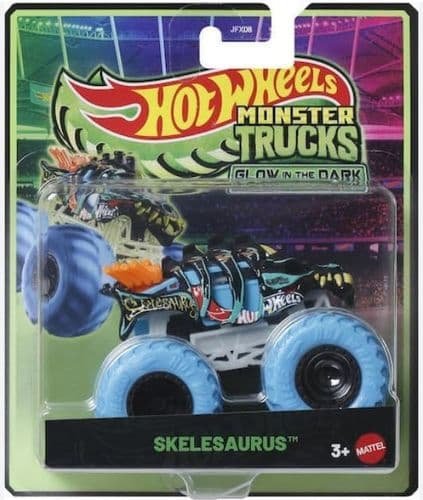 Hot Wheels Monster Trucks Glow in The Dark Skelesaurus