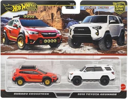 Hot Wheels Premium Car Culture 2-Pack Subaru Crosstrek 2018 Toyota 4Runner