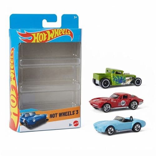 Hot Wheels Three Pack '64 corvette stingray, Bone Shaker, Shelby Cobra