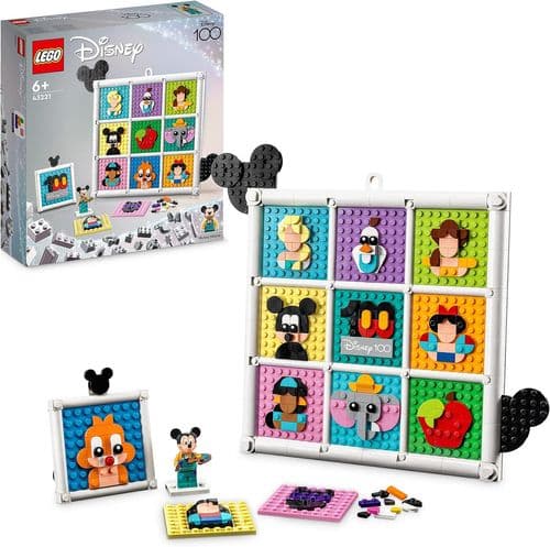 Lego Disney 100 Years of Disney Animation Icons, Character Wall Art Craft Set,