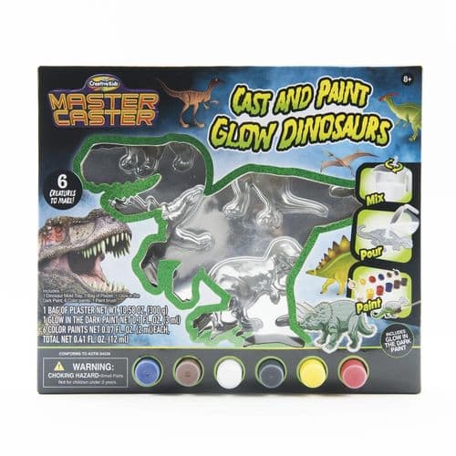 Master Caster Cast and Paint Glow Creatures Dinosaur Set