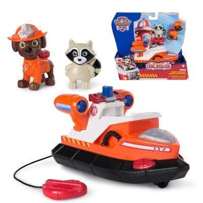 Paw Patrol Fire Rescue: Zuma Rescue Fire Boat with Action Figure, Launching Lifesaver