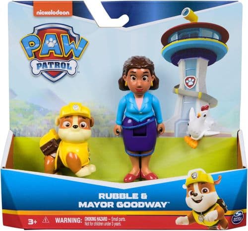 Paw Patrol Rubble, Mayor Goodway and Chickaletta Figures