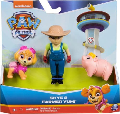 Paw Patrol Skye, Farmer Yumi and Piggie Figures